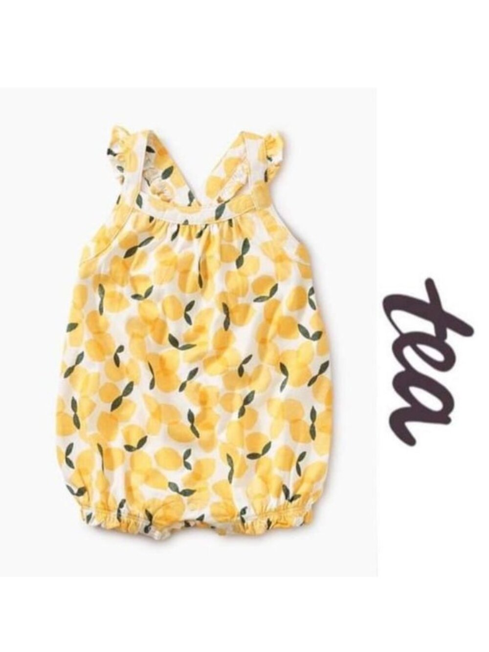 Tea Collection | White & Yellow Italy Piccoli Limoni Romper | Size 3/6 Months